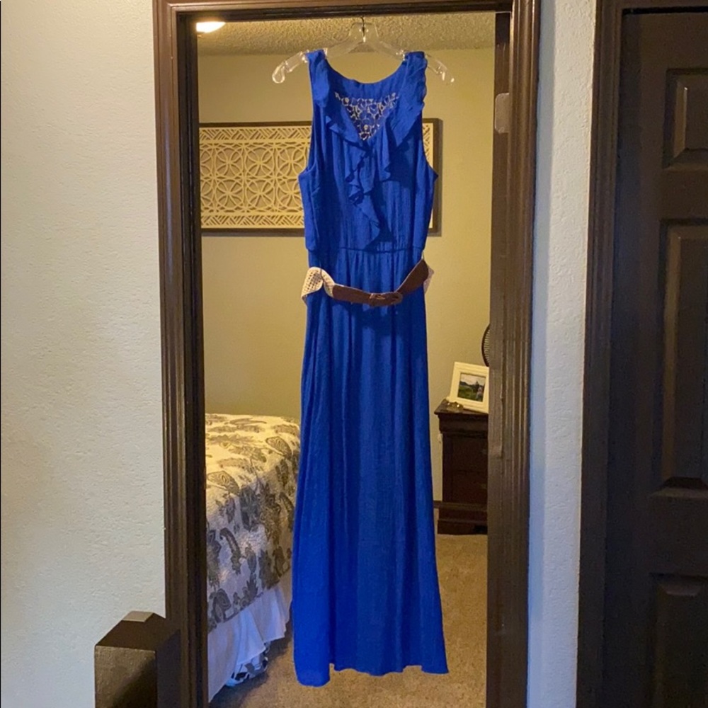 Beautiful Royal blue ruffled maxi